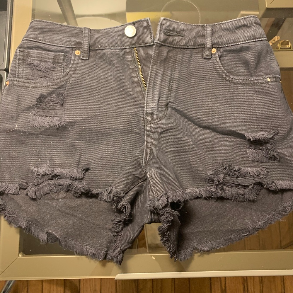 Black high waisted jean shorts